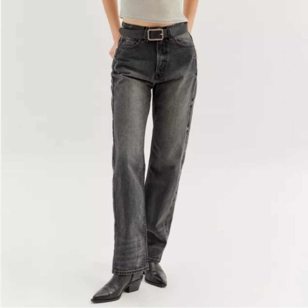 New BDG cowboy jeans high waisted relaxed straight size 25 charcoal
